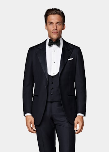 Smoking Havana trois pièces coupe Tailored bleu marine