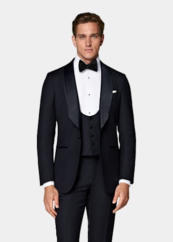 Navy Three-Piece Tailored Fit Havana Tuxedo