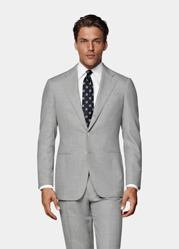 Light Grey Tailored Fit Havana Suit