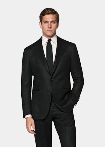 Black Relaxed Fit Roma Suit