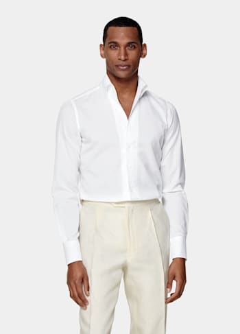 Camicia bianca vestibilità extra slim con colletto in un unico pezzo