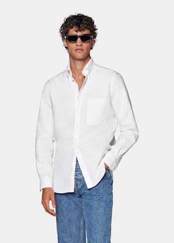 Camisa Oxford corte Slim blanca