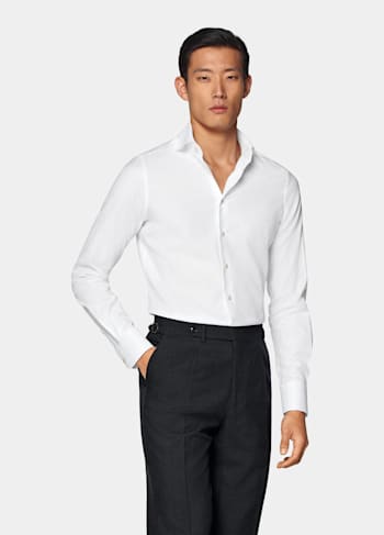 White Twill Tailored Fit Shirt