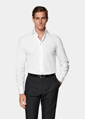White Poplin Tailored Fit Shirt