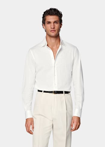 Camicia color panna tailored fit