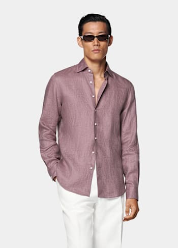 Koszula tailored fit fioletowa