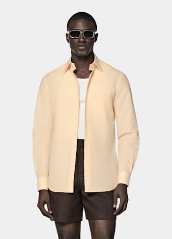 Koszula tailored fit jasnożółta