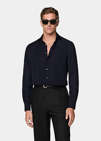 Navy Tailored Fit Shirt