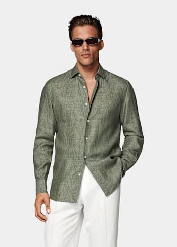 Koszula tailored fit zielona
