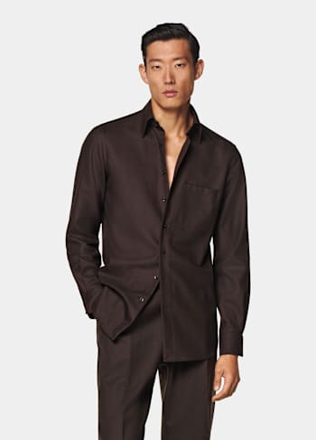 Dark Brown Relaxed Fit Shirt