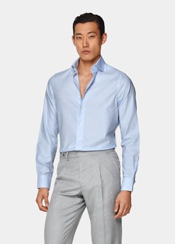 Light Blue Striped Oxford Extra Slim Fit Shirt