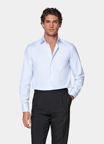 Ljusblå Royal Oxford-skjorta med smal passform