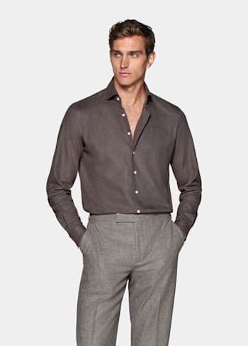Taupe Extra Slim Fit Shirt