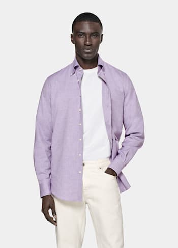 Chemise coupe ajustée violette