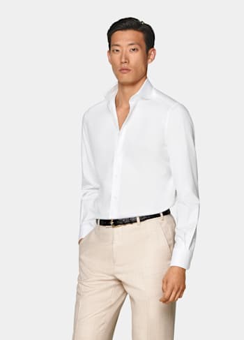 Chemise coupe Tailored en twill blanche