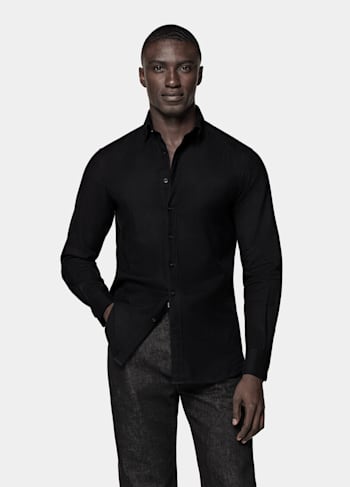 Black Tailored Fit Shirt