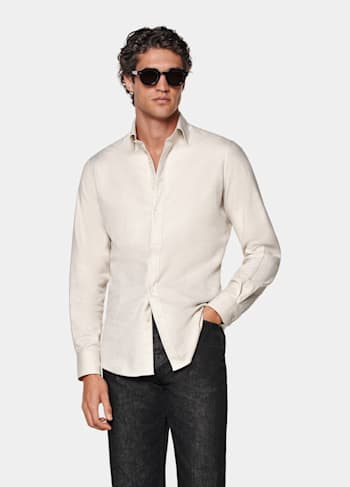 Chemise coupe Tailored sable