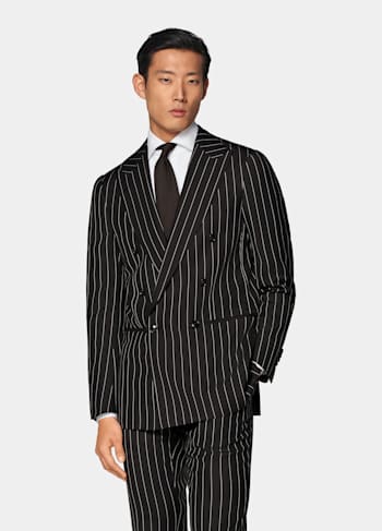 Dark Brown Striped Havana Suit