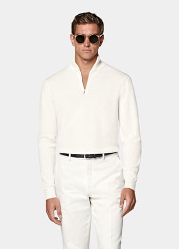Off-White Merino Half Zip