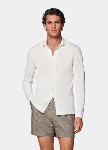 Off-White Long Sleeve Polo Cardigan