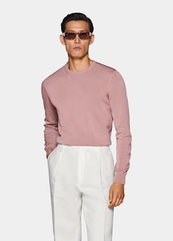 Pull col rond rose