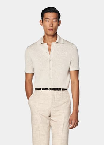Sand Polo Cardigan