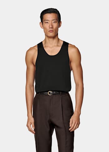 Black Knitted Tank Top