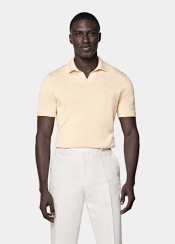 Light Yellow Buttonless Polo