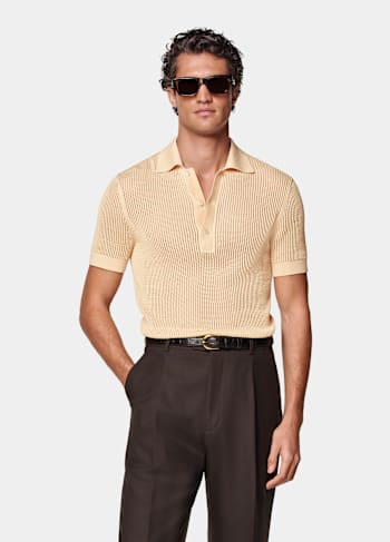 Light Yellow Crochet Polo