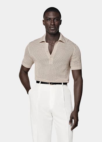 Sand Crochet Polo