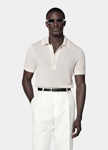 Light Grey Crochet Polo