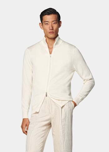 Off-White Zip Cardigan