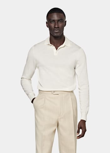 Off-White Long Sleeve Polo Shirt 