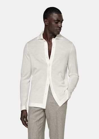 Polo-Cardigan off-white
