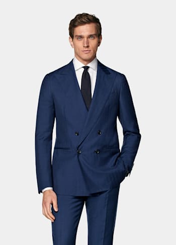 Mid Blue Herringbone Perennial Havana Suit