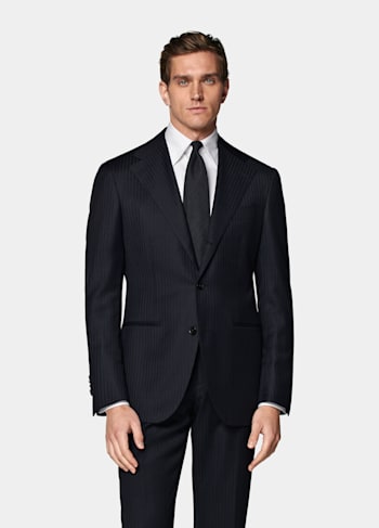 Navy Striped Roma Suit