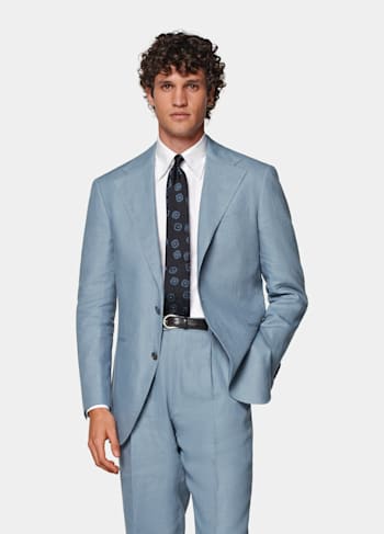 Light Blue Relaxed Fit Roma Suit