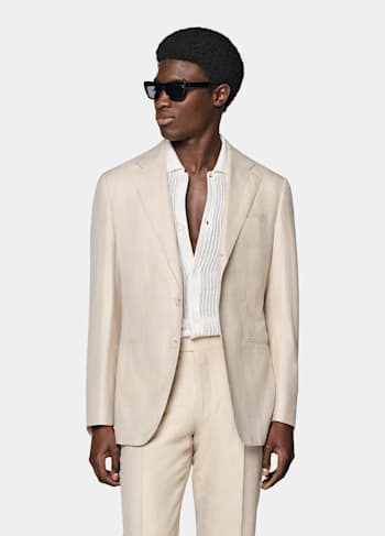 Sand Herringbone Havana Suit