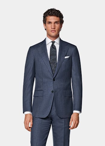 Mid Blue Tailored Fit Havana Suit