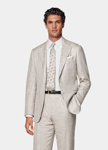 Light Taupe Tailored Fit Havana Suit