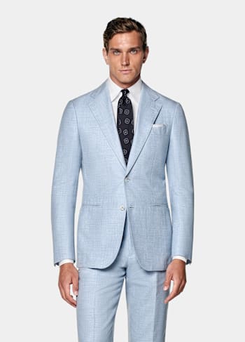 Light Blue Tailored Fit Havana Suit