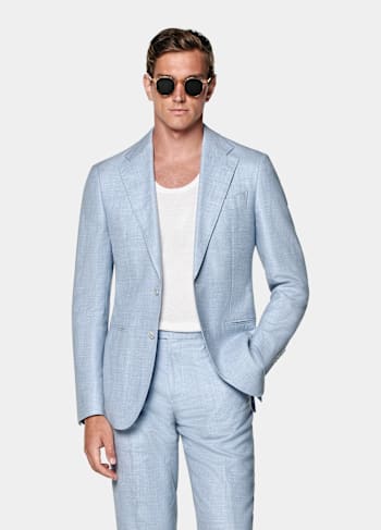 Light Blue Tailored Fit Havana Suit