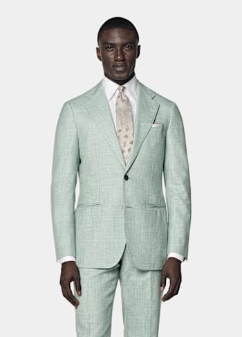 Light Green Tailored Fit Havana Suit
