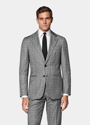 Mid Grey Checked Tailored Fit Havana Suit