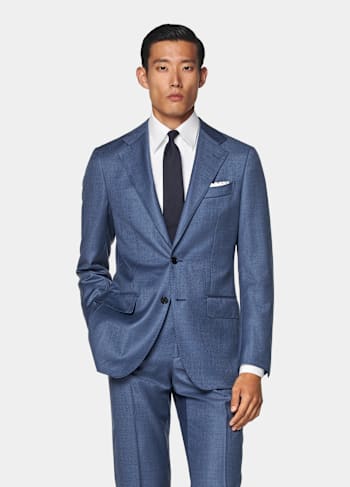 Mid Blue Tailored Fit Havana Suit