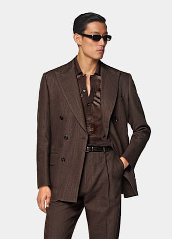 Mid Brown Tailored Fit Milano Suit