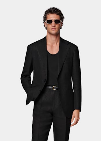 Black Relaxed Fit Roma Suit