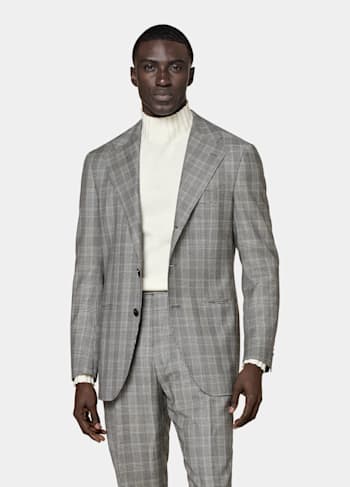 Mid Grey Checked Roma Suit