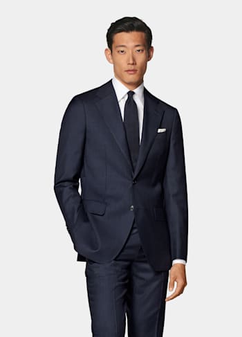 Navy Houndstooth Tailored Fit Havana Suit