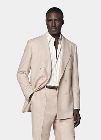 Sand Tailored Fit Milano Suit